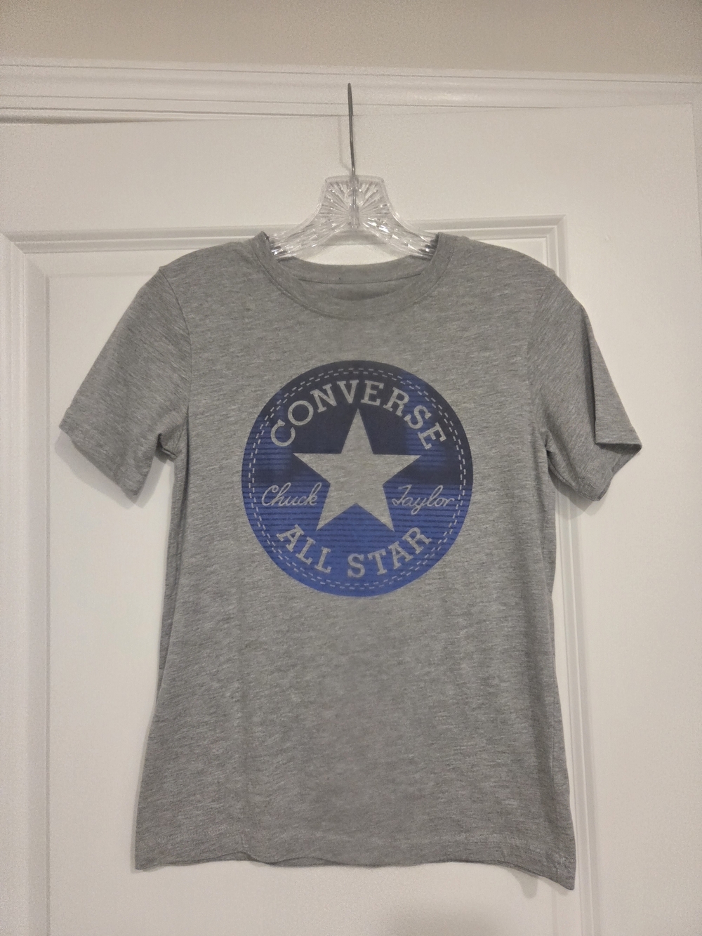 Converse Gray Tee with Blue All Star Logo